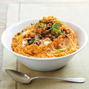 thanksgiving 6k goat cheese mashed sweet potatoes