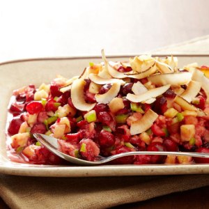 thanksgiving 6r pineapple cranberry relish, toasted coconut